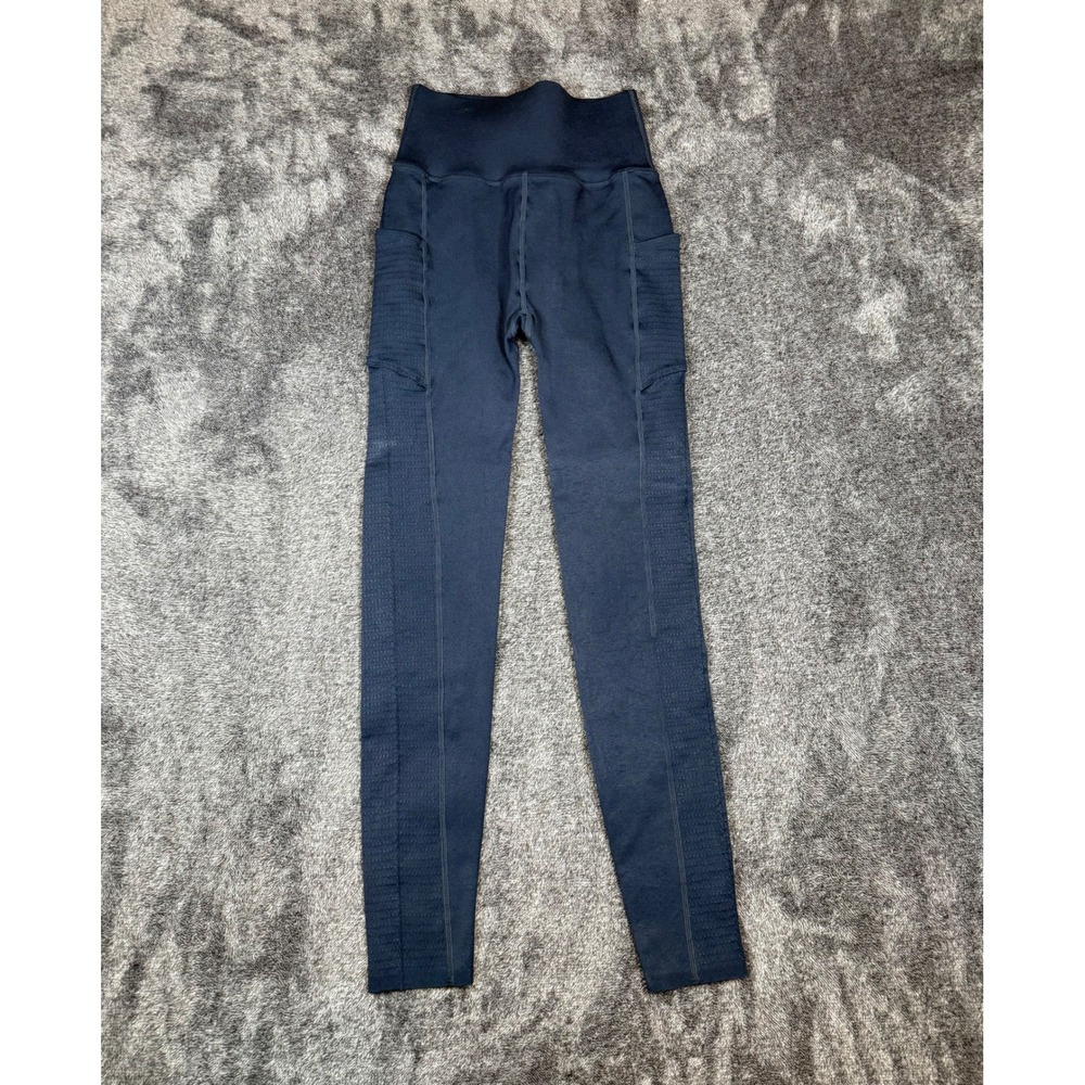 Fabletics SculptKnit High Waisted Cargo Leggings Navy Blue Activewear Size Small